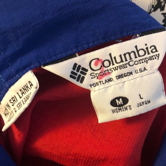 Columbia vintage red oversize water resistant windbreaker pullover snap jacket - Picture 8 of 8